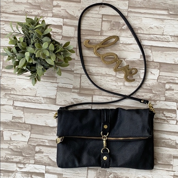 Steve Madden Handbags - Steve Madden Black Clip Fold Over Bag